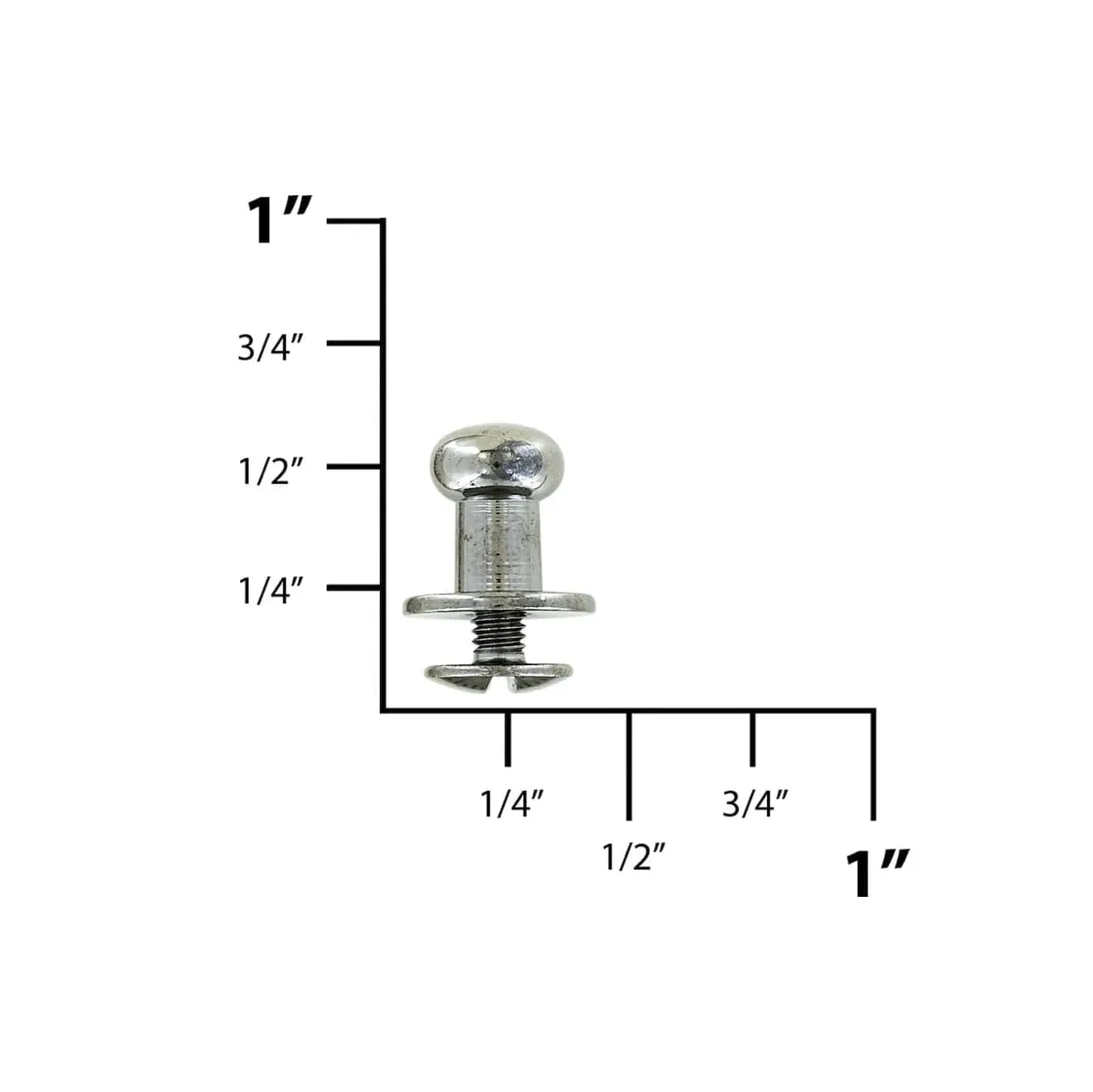 10mm, Gunmetal, Flat Top Collar Button Stud with Screw, Solid Brass - PK10, #P-1700-GUNM