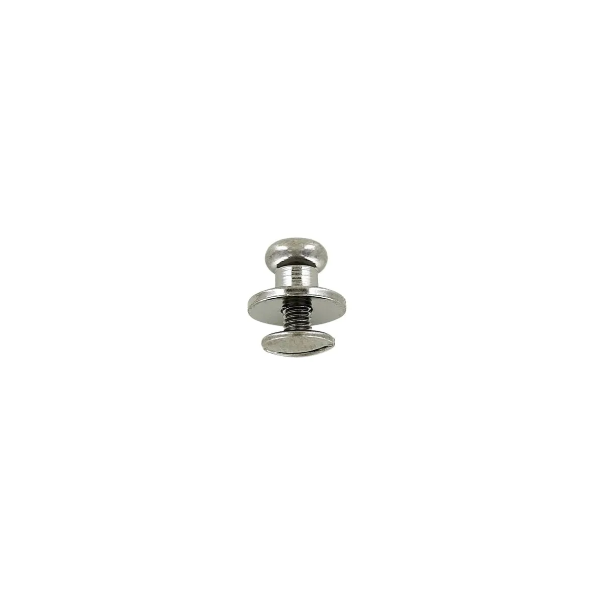 10mm, Gunmetal, Flat Top Collar Button Stud with Screw, Solid Brass - PK5, #P-287-SM-GUNM