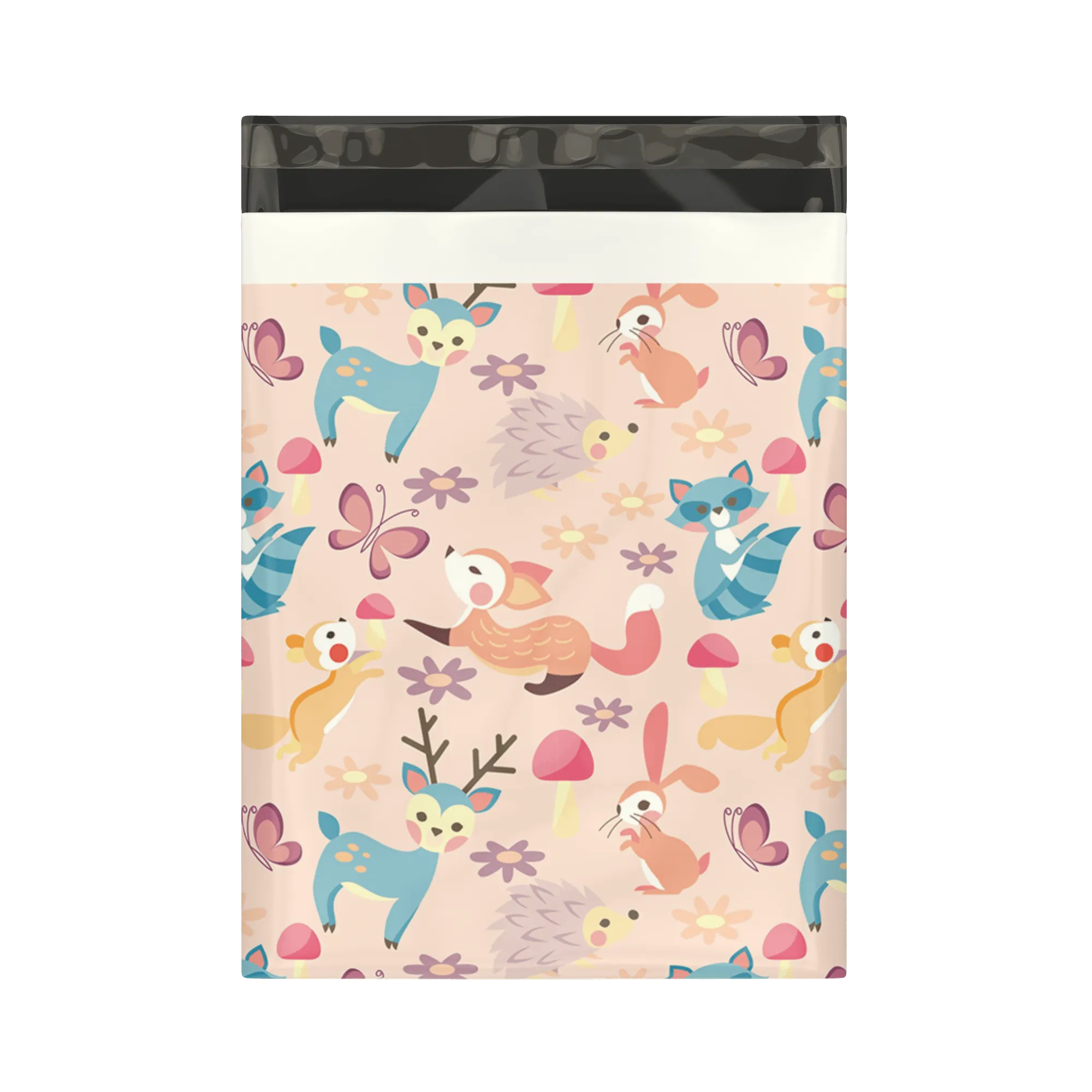 10x13 Woodland Critters Designer Poly Mailers Shipping Envelopes Premium Printed Bags