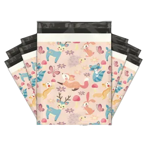 10x13 Woodland Critters Designer Poly Mailers Shipping Envelopes Premium Printed Bags