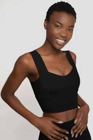 4 for $54 - Black Kelly Long Line Sleek Padded Sports Bra - Women