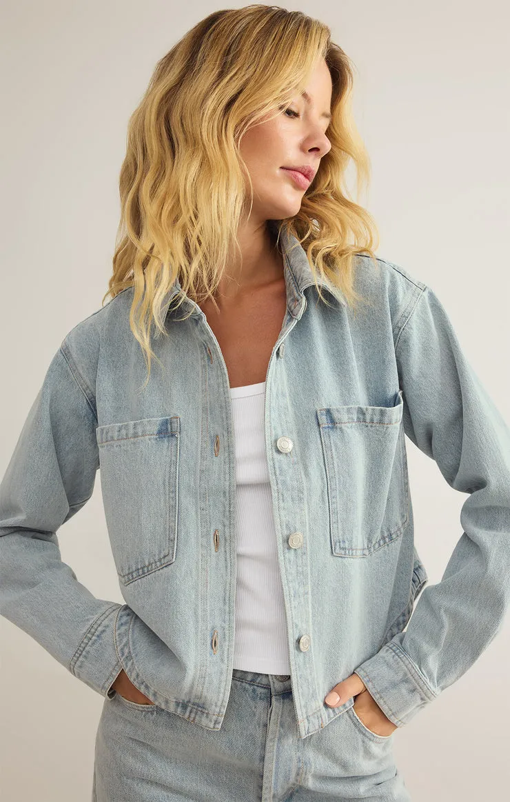 all day denim cropped jacket