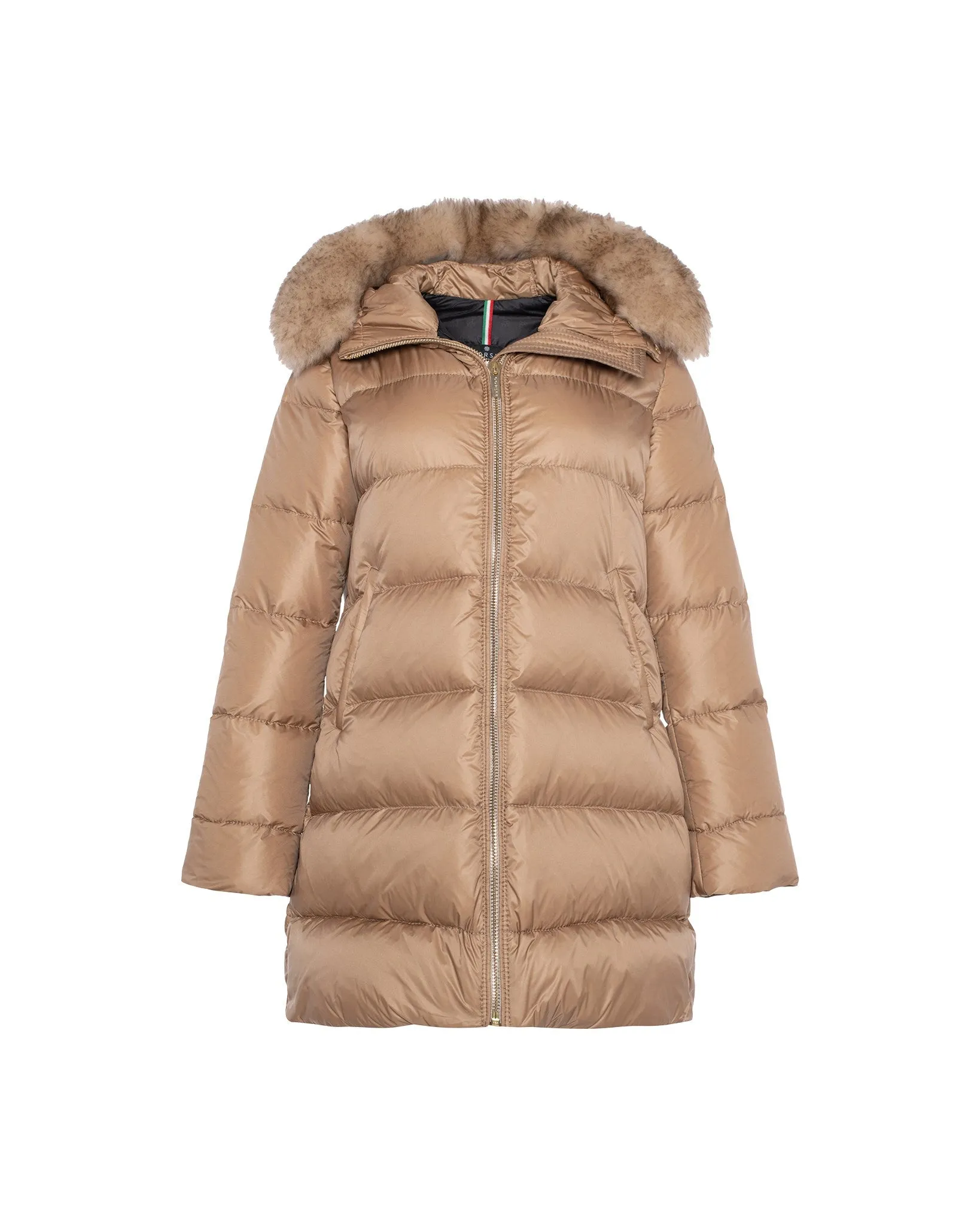 APRES-SKI JACKET WITH DETACHABLE TOSCANA LAMB HOOD TRIM