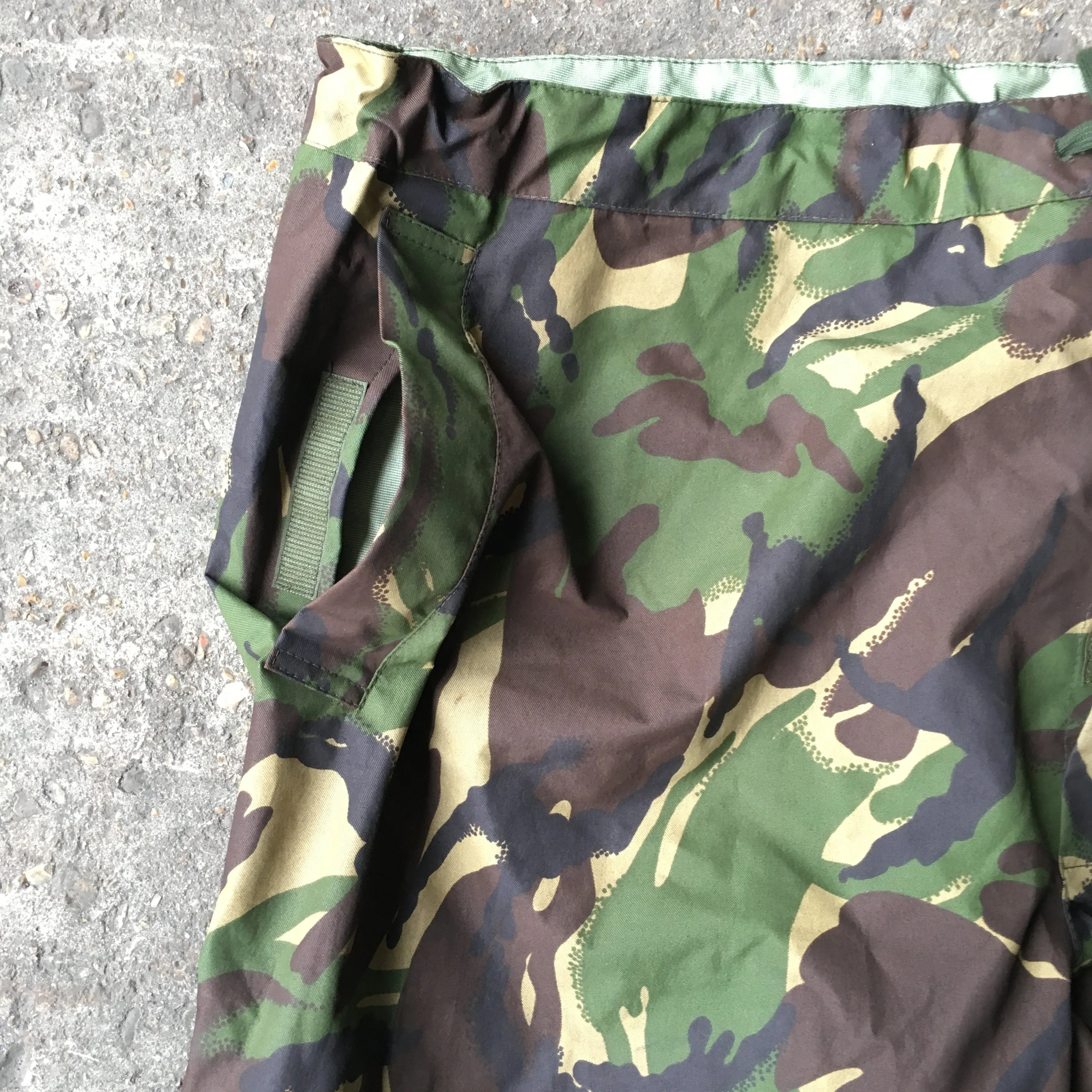 British Army Gore-Tex Trousers - Woodland DPM Camo - zipped dart ankle - DISTRESSED RANGE