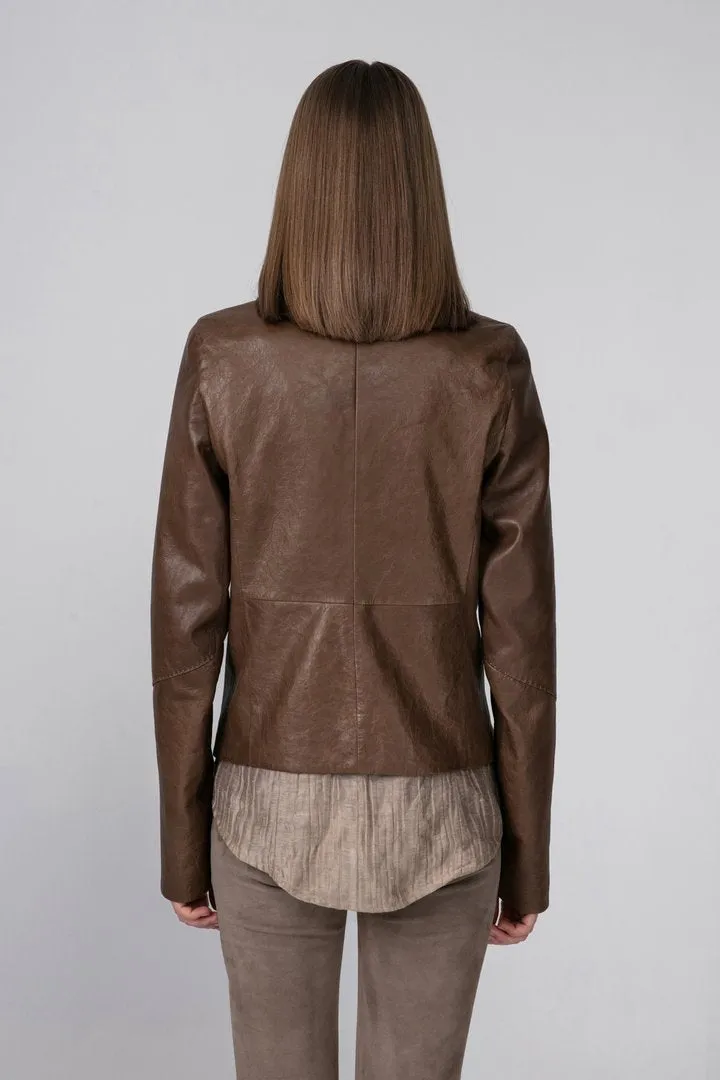 Brown Tobacco Leather Jacket