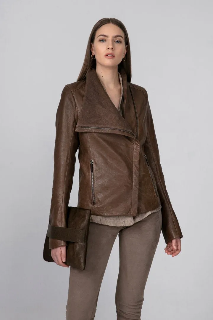 Brown Tobacco Leather Jacket