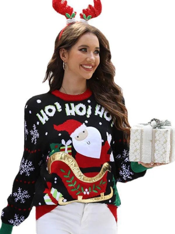 Celebrate the Season in Style with the Cozy Santa Claus Knit Sweater - Perfect for Festive Warmth and Fashion