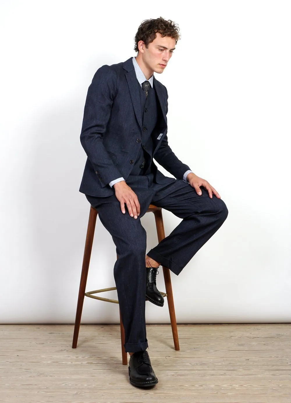 DANIEL | Four Button Waistcoat | Navy Melange