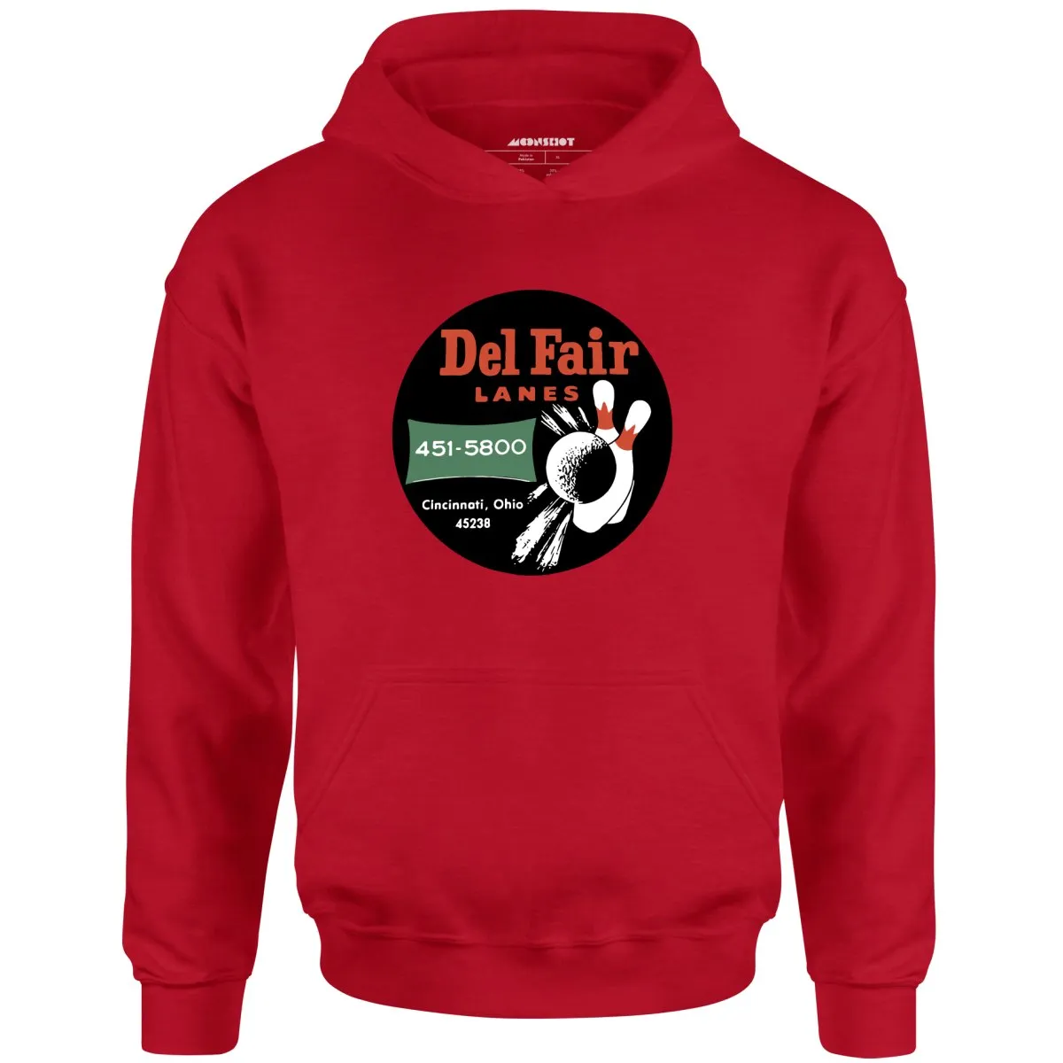 Del Fair Lanes - Cincinnati, OH - Vintage Bowling Alley - Unisex Hoodie