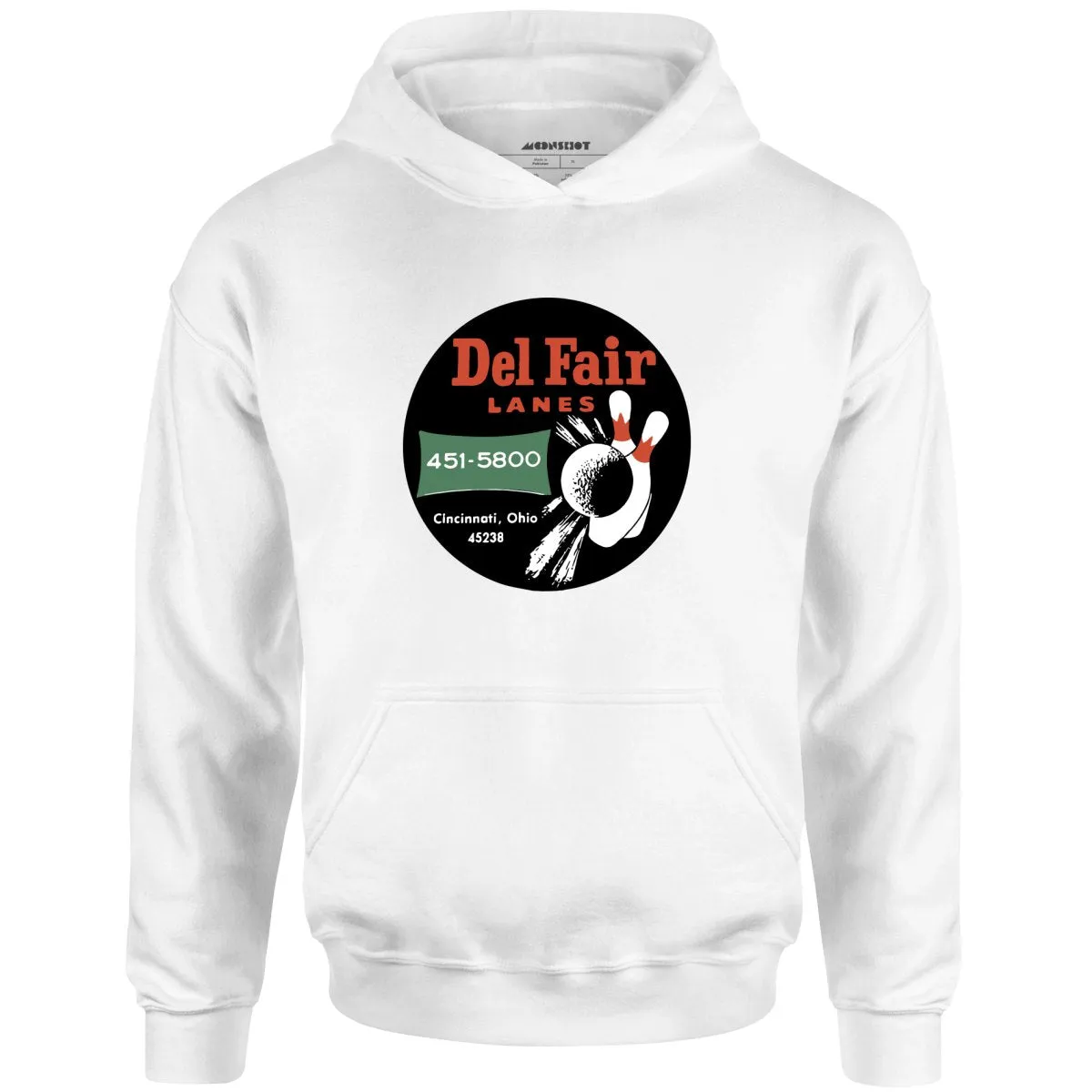 Del Fair Lanes - Cincinnati, OH - Vintage Bowling Alley - Unisex Hoodie