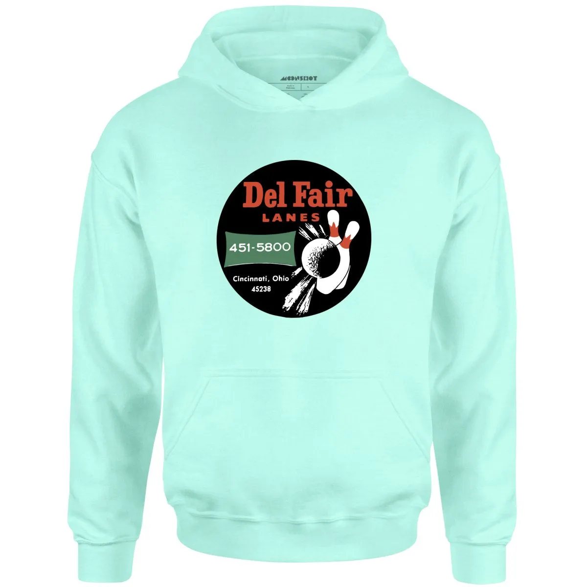 Del Fair Lanes - Cincinnati, OH - Vintage Bowling Alley - Unisex Hoodie