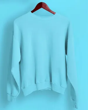 Drop Shoulder Sweatshirt: Aqua Blue