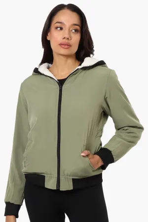 Fahrenheit Hooded Fleece Lined Windbreaker Lightweight Jacket - Olive