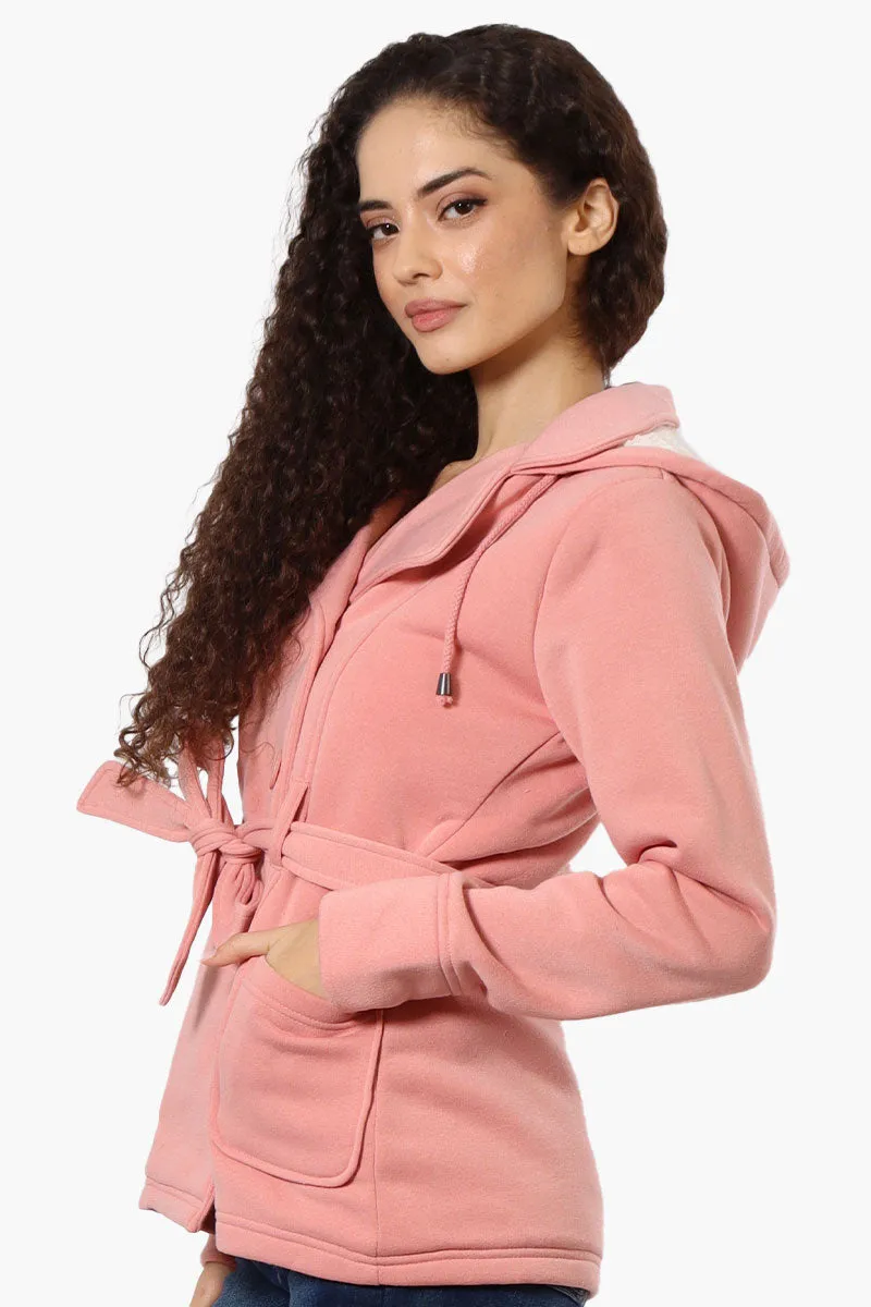 Fahrenheit Sherpa Lined Double Breasted Lightweight Jacket - Pink