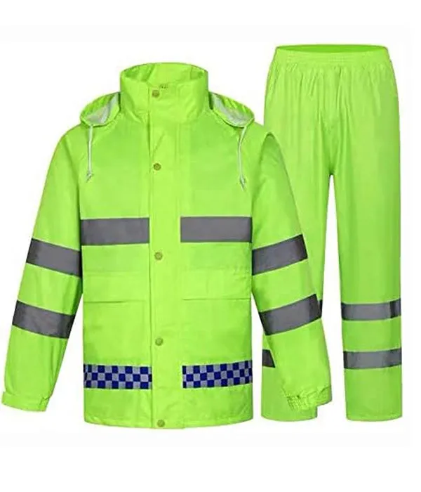 High Visibility Safety Rain suit Jacket High Visibility Reflective Rain Coats