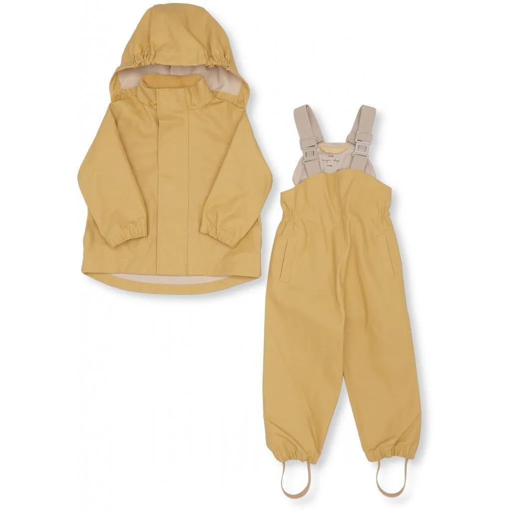 Konges Slojd Palme Rainwear Set Solid Cotton in Acacia