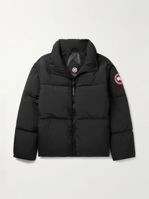 Lawrence logo-appliquéd quilted enduraluxe® hooded down jacket