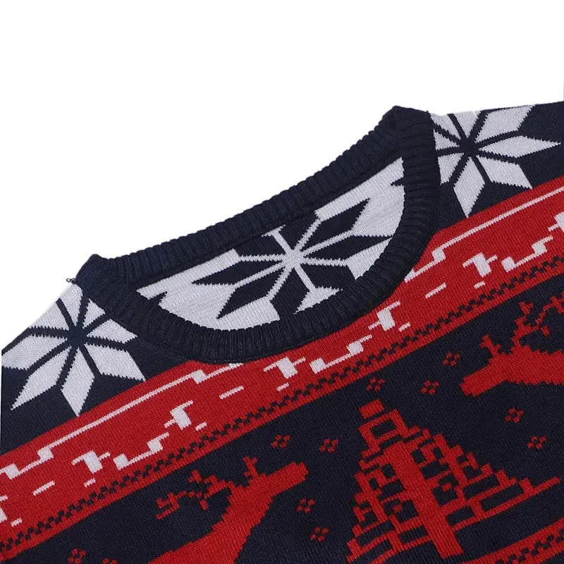 LetsKeep New Ugly Christmas Sweater Men Deer Printed Mens Pullover Sweaters Winter O-Neck Christmas Clothes Men EU Size, MA551