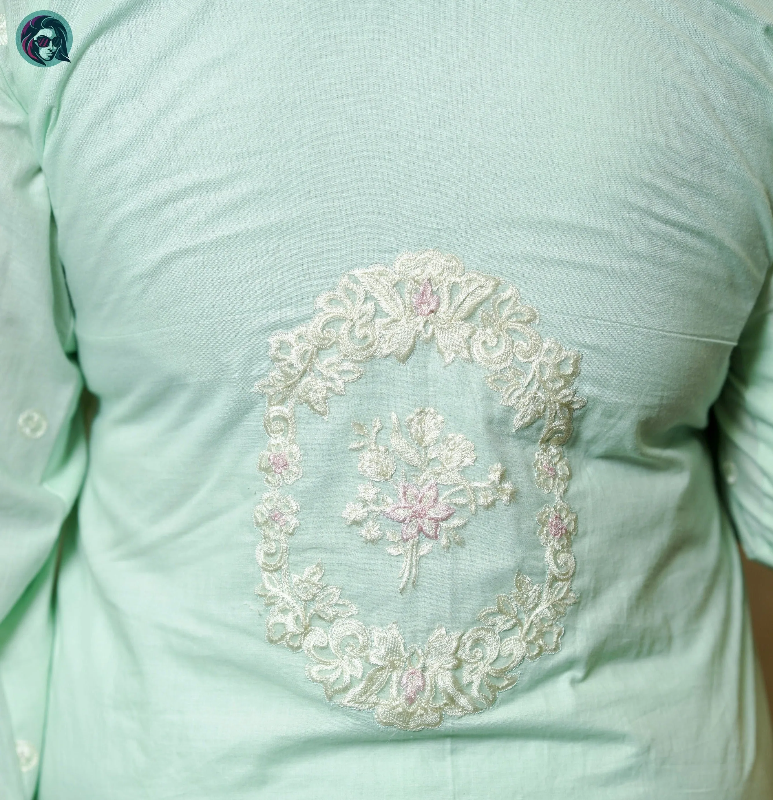 Light Blue Petal Whimsy Embroidered Top - Elegant Floral Design for Stylish Look