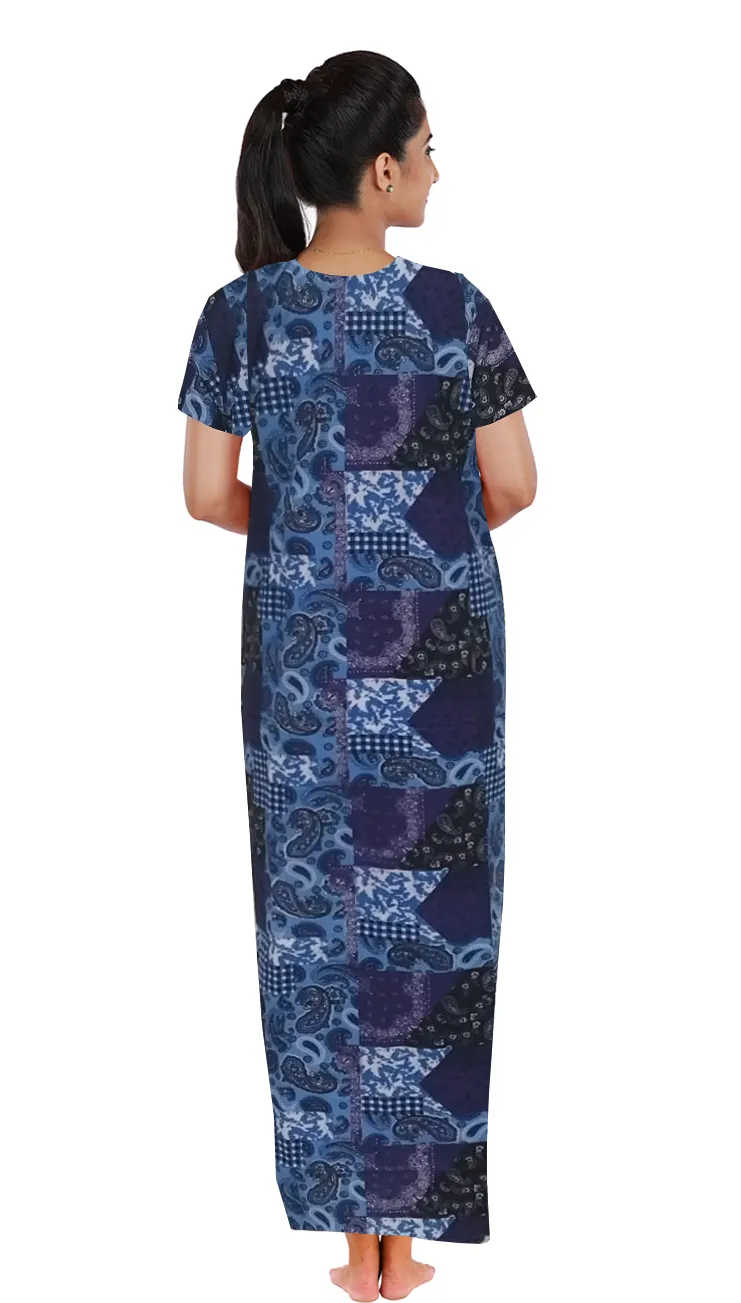 MANGAI New Regular Fit Cotton Printed  Nighties - All Over Printed Stylish Nightwear for Stylish Women | Side Cut Pocket | Beautiful Nighties for Stylish Women's (NL)