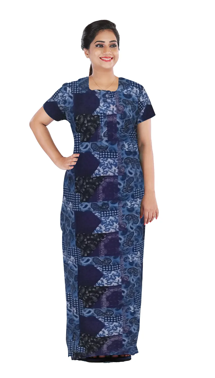 MANGAI New Regular Fit Cotton Printed  Nighties - All Over Printed Stylish Nightwear for Stylish Women | Side Cut Pocket | Beautiful Nighties for Stylish Women's (NL)