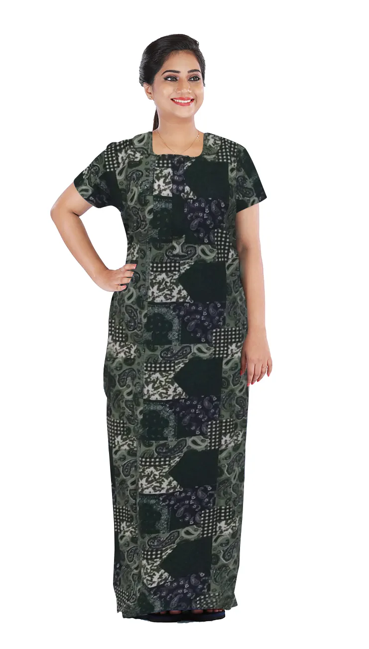 MANGAI New Regular Fit Cotton Printed  Nighties - All Over Printed Stylish Nightwear for Stylish Women | Side Cut Pocket | Beautiful Nighties for Stylish Women's (NL)