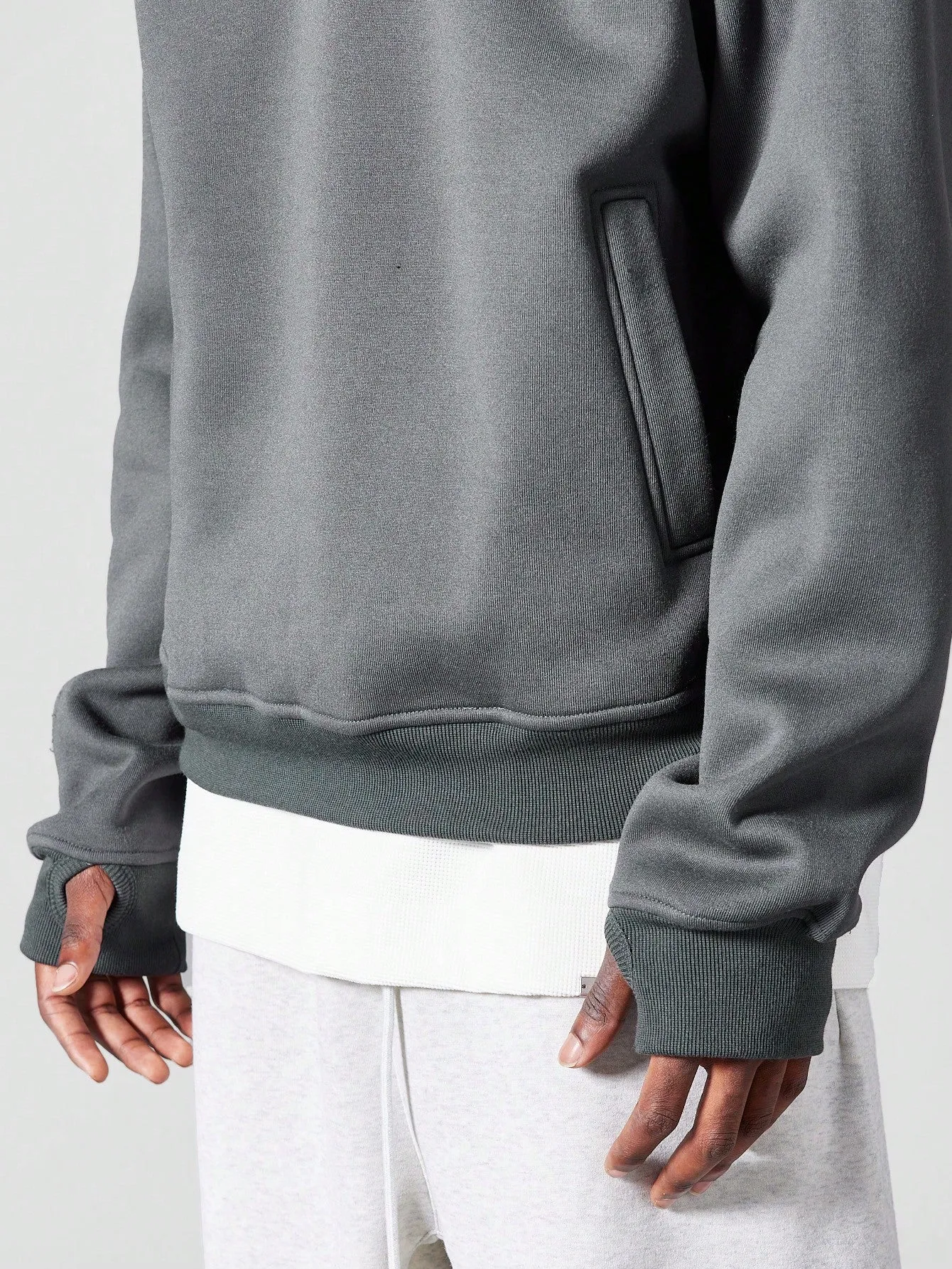 Masked Overhead Hoodie With Side Pockets