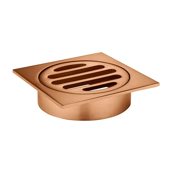 Meir Square Floor Grate Shower Drain 80mm Outlet Lustre Bronze