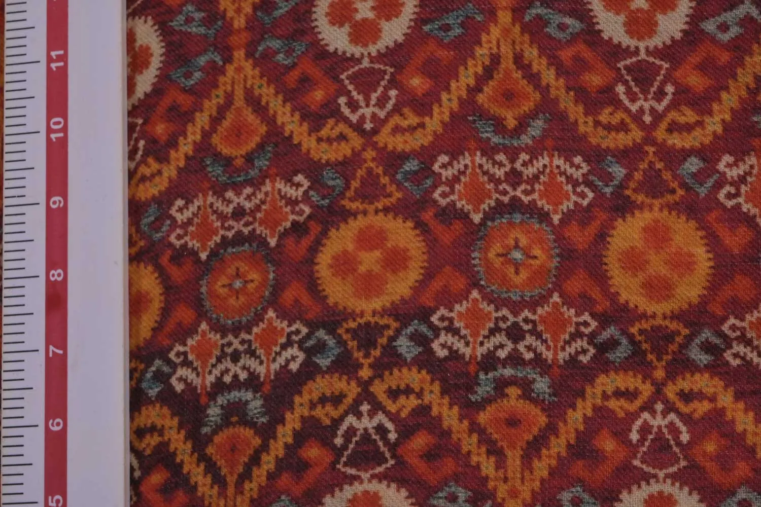 Multicolor Traditional Printed Wool Fabric