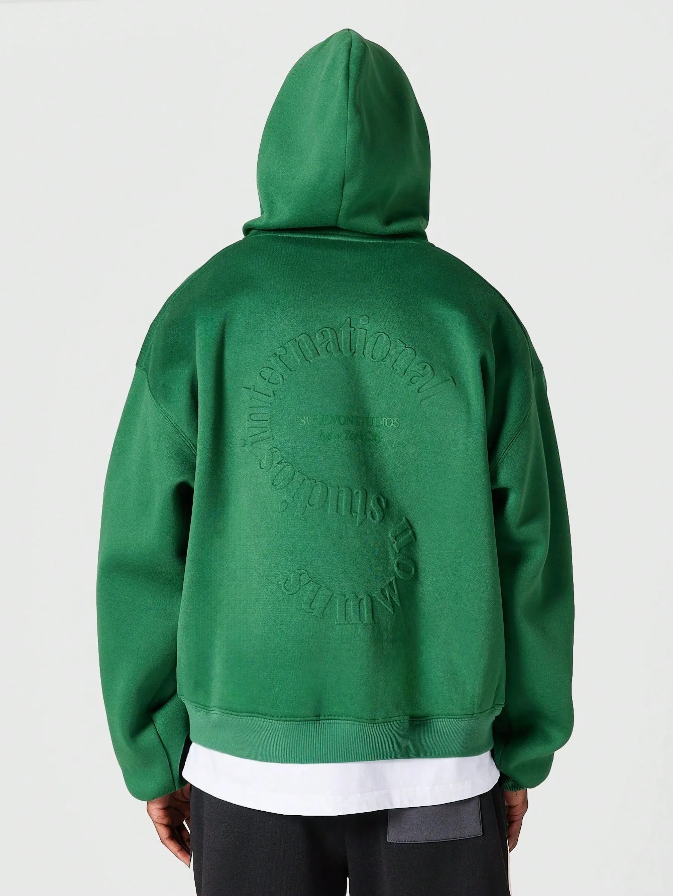 Overhead Hoodie With Embossed Front And Back Print