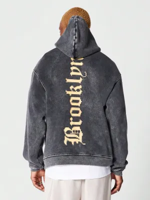 Overhead Washed Hoodie With Brooklyn Print