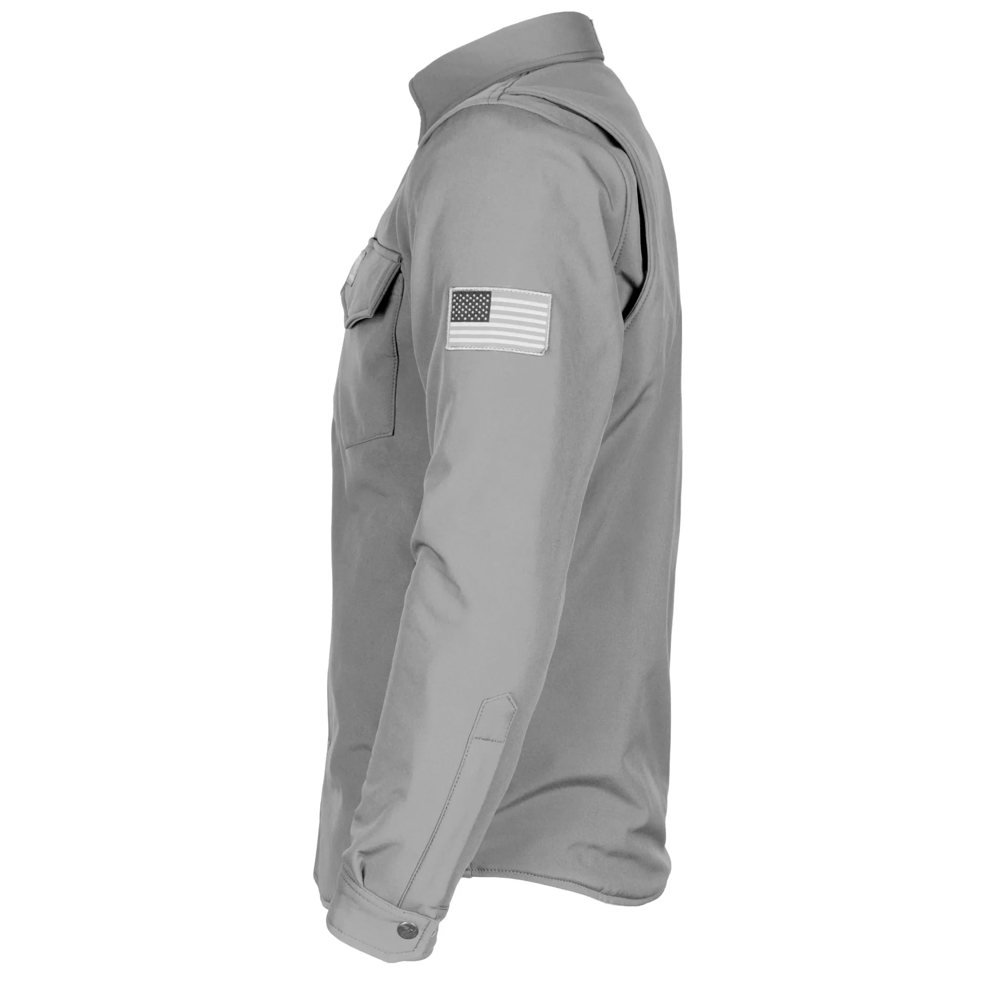 Protective SoftShell Winter Jacket for Men - Gray Matte with Pads