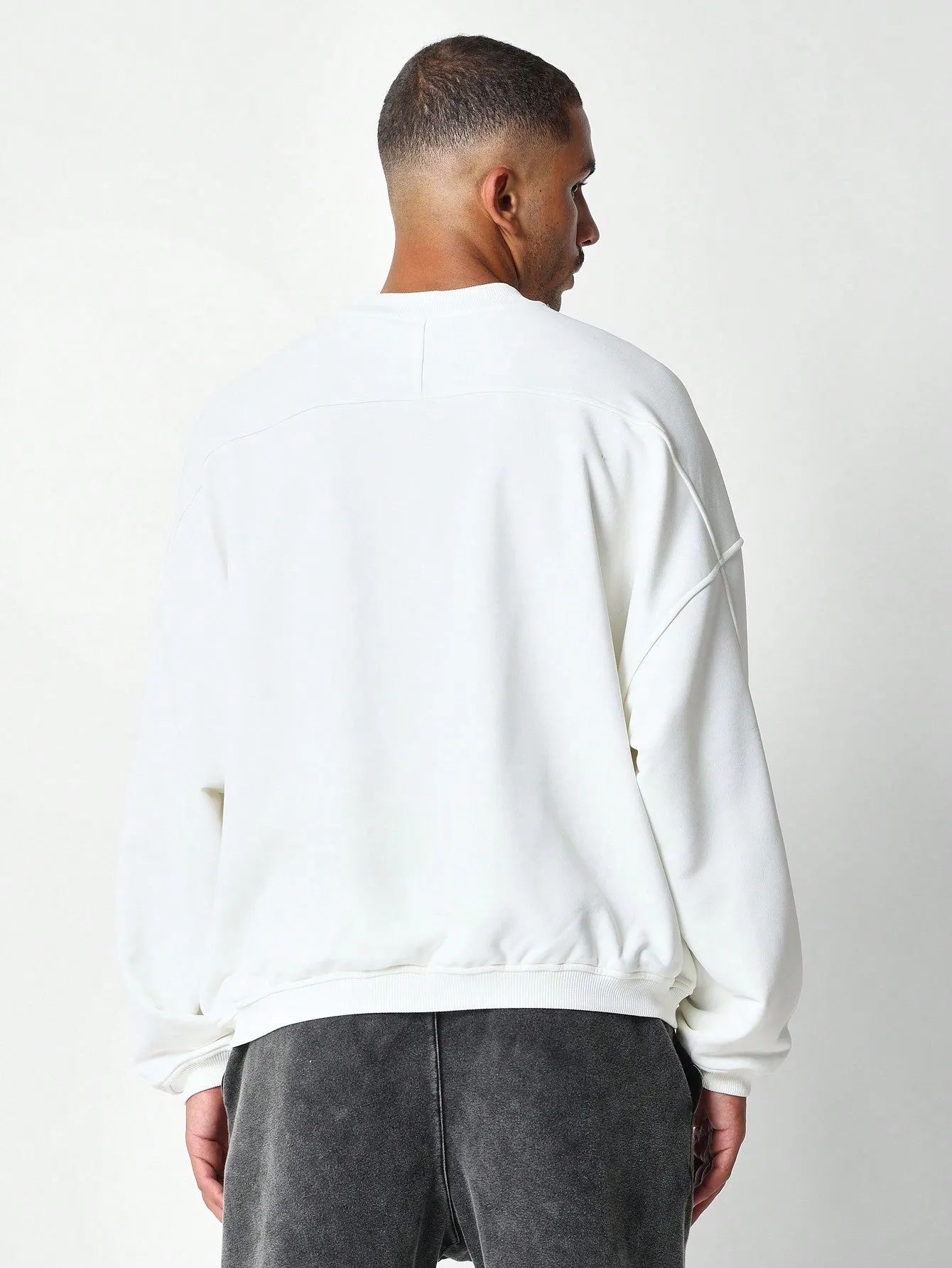 Regular Fit Sweatshirt With Vintage Seam Print