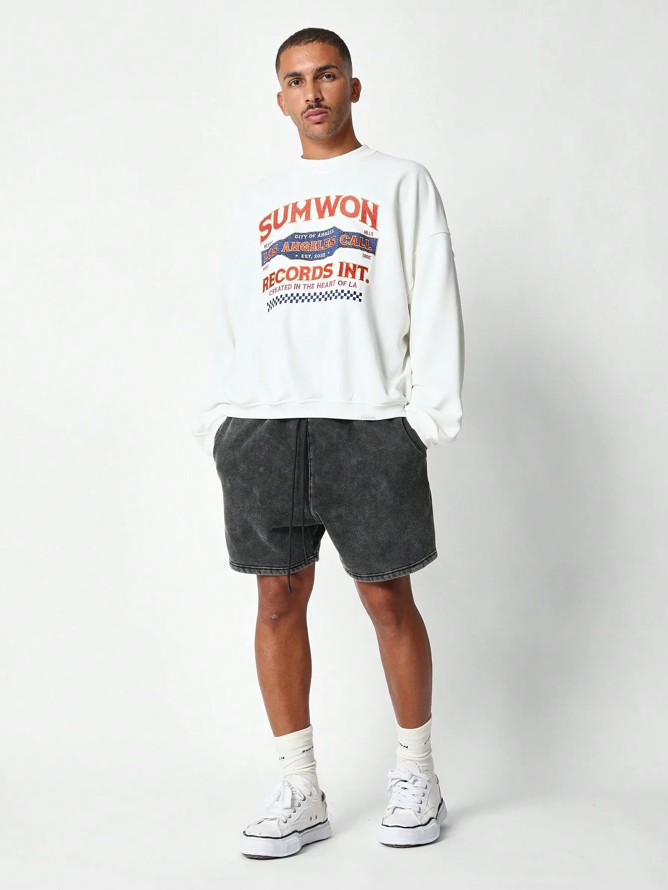 Regular Fit Sweatshirt With Vintage Seam Print