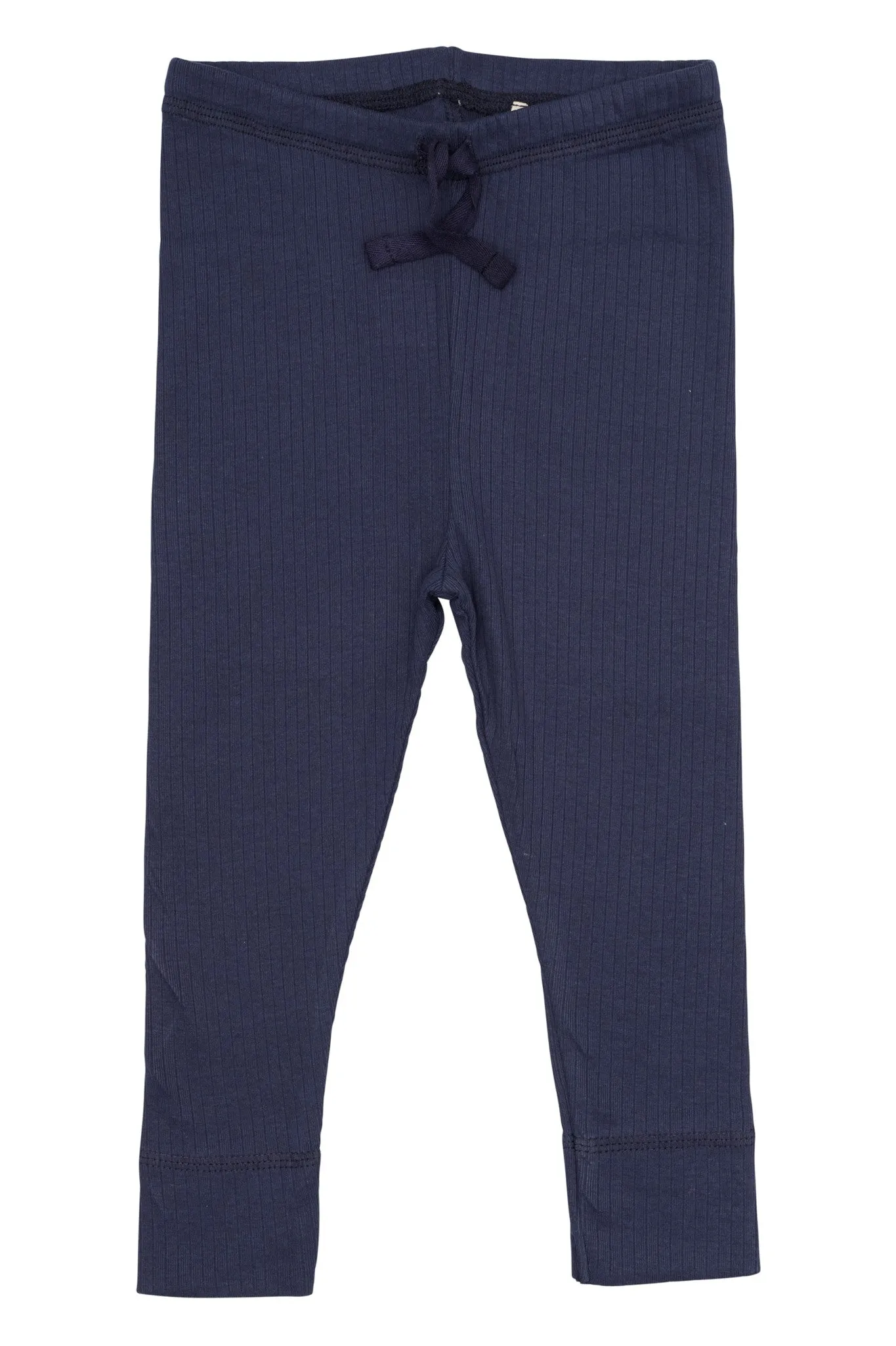 RIB JERSEY LEGGINGS W. STRING - NAVY