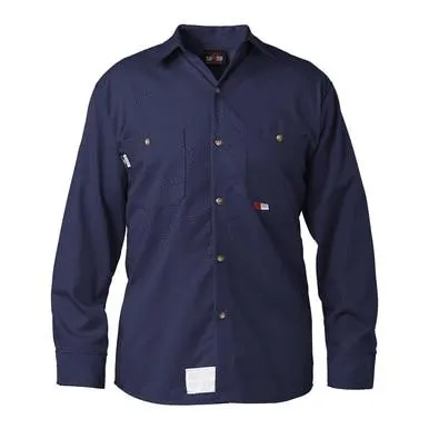 Saf-Tech Ultra Soft 7 oz FR Navy Work Shirt