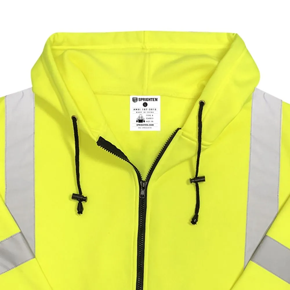 Safety Main 05LWJYB Lightweight Jacket, Class 3, Hi-Vis Yellow with Black Bottom, 1 Each