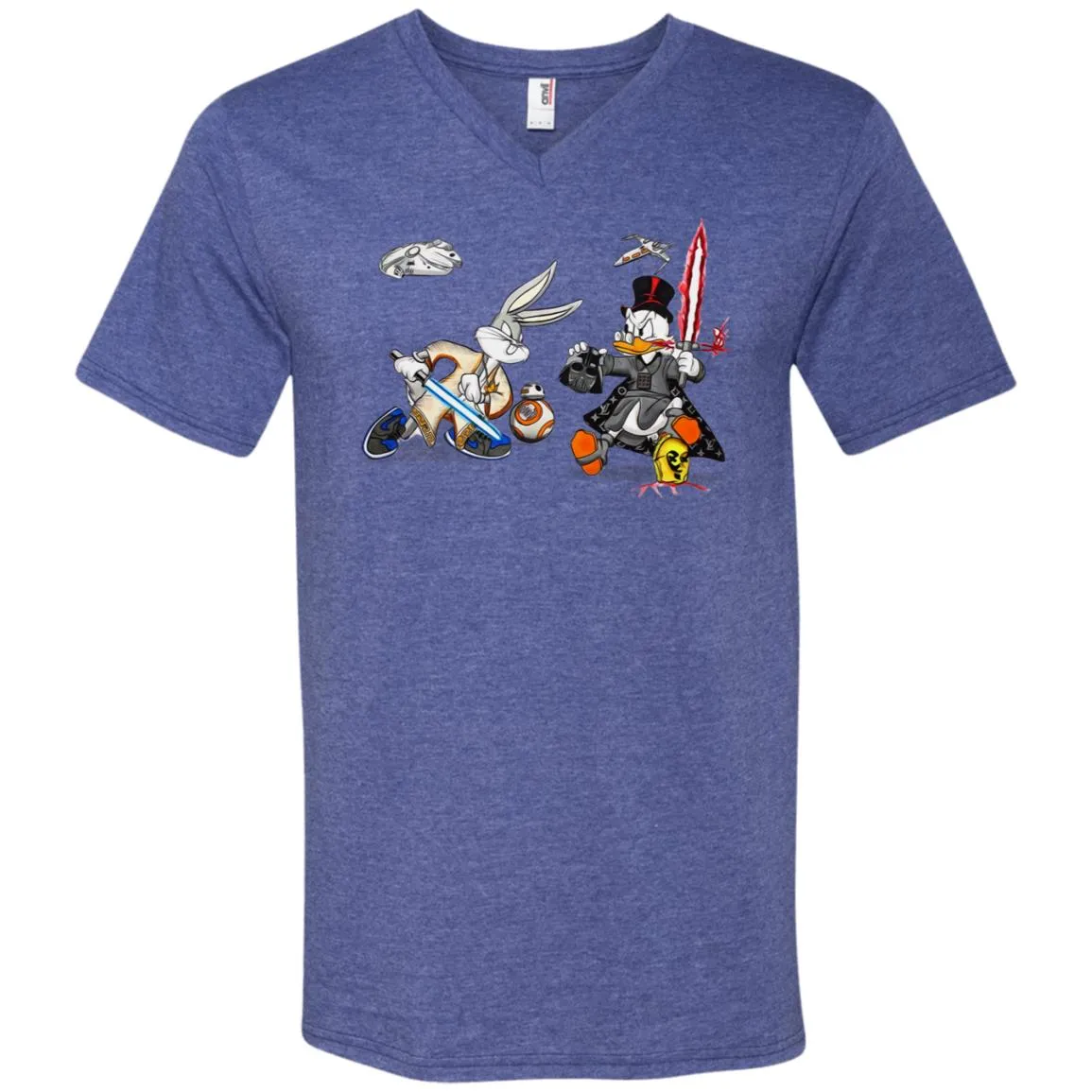 Star Wars T-shirts Rabbit Vs Duck Donald Funny Men V-Neck T-Shirt