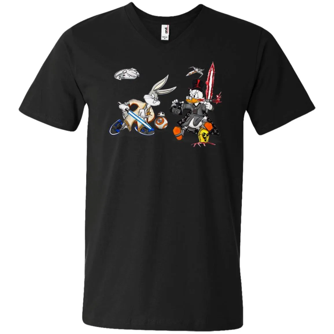 Star Wars T-shirts Rabbit Vs Duck Donald Funny Men V-Neck T-Shirt