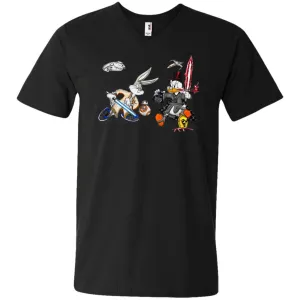 Star Wars T-shirts Rabbit Vs Duck Donald Funny Men V-Neck T-Shirt