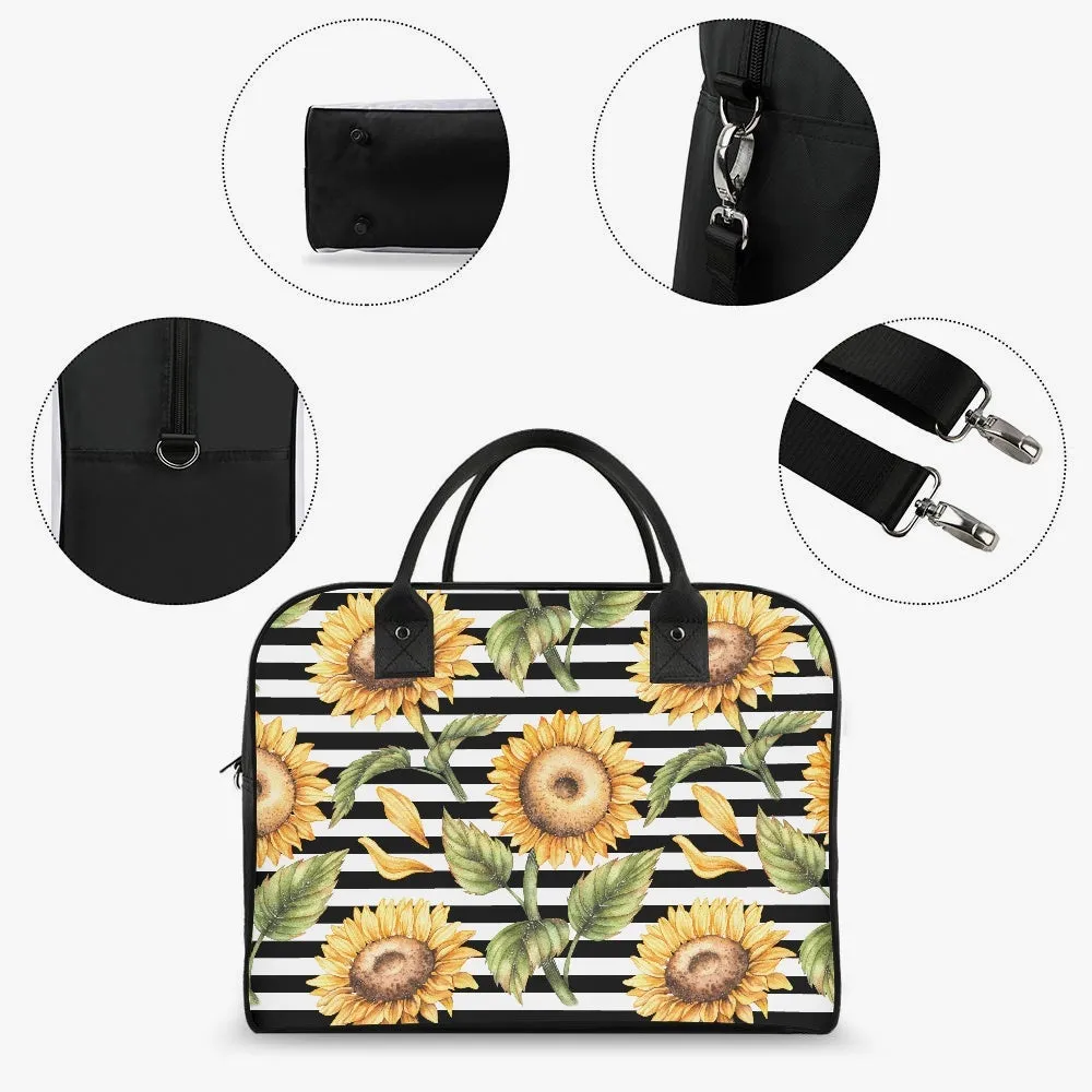 Stripes & Sunflowers Large Travel Handbag