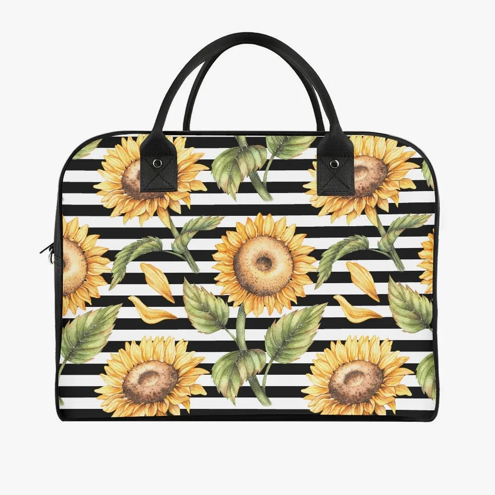 Stripes & Sunflowers Large Travel Handbag