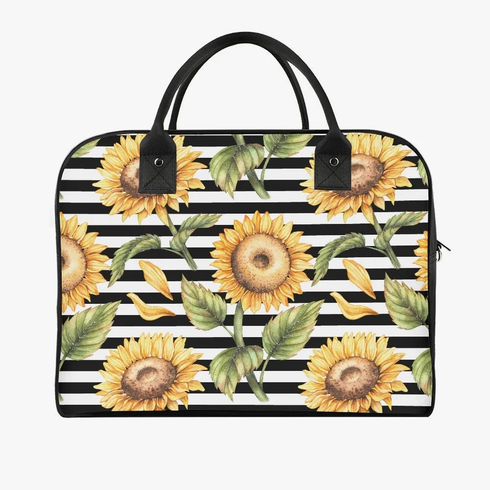 Stripes & Sunflowers Large Travel Handbag