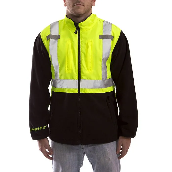 TINGLEY RUBBER CORP J73022.LG Phase 2 Heavyweight Fleece, Hi-Vis Lime/Black, Large, 1 Each