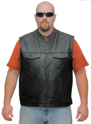 VL911 Vance Leather Premium Leather Men's Patch Holder Vest