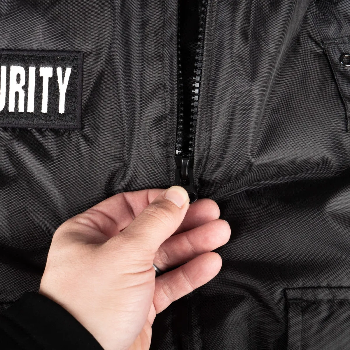 Watch-Guard Bomber Jacket (Black) with Reflective Security ID