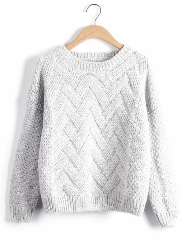 Women Sweaters And Pullovers Korean Plaid Thick Knit Mohair Sweater