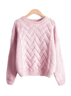 Women Sweaters And Pullovers Korean Plaid Thick Knit Mohair Sweater