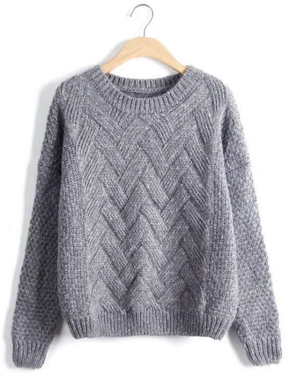 Women Sweaters And Pullovers Korean Plaid Thick Knit Mohair Sweater