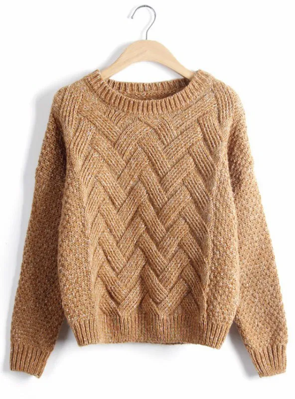 Women Sweaters And Pullovers Korean Plaid Thick Knit Mohair Sweater